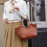 Sac fourre-tout vintage en cuir de grain supérieur tressé pour femmes