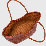 Sac fourre-tout vintage en cuir de grain supérieur tressé pour femmes