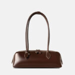 Sac baguette à bandoulière en cuir véritable pour femmes