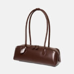 Sac baguette à bandoulière en cuir véritable pour femmes