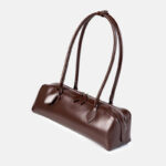 Sac baguette à bandoulière en cuir véritable pour femmes