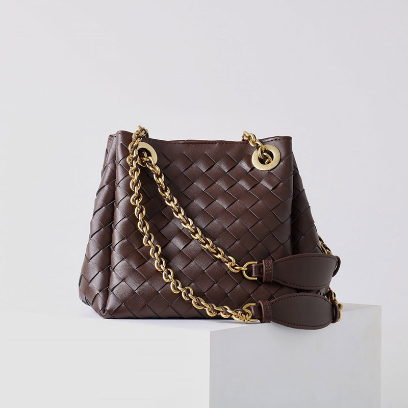 Sac à dos vintage en cuir véritable, à bandoulière et à chaîne, pour les femmes