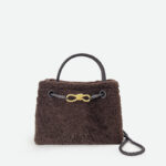 Femmes Vintage Lambswool Plush Metal Bow Shoulder Crossbody Handbag