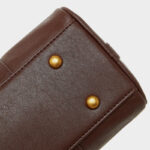 Women's Vintage Top-Grain Leather Pillow-Shaped Zipper Crossbody Shoulder Handbag In Gold Hardware