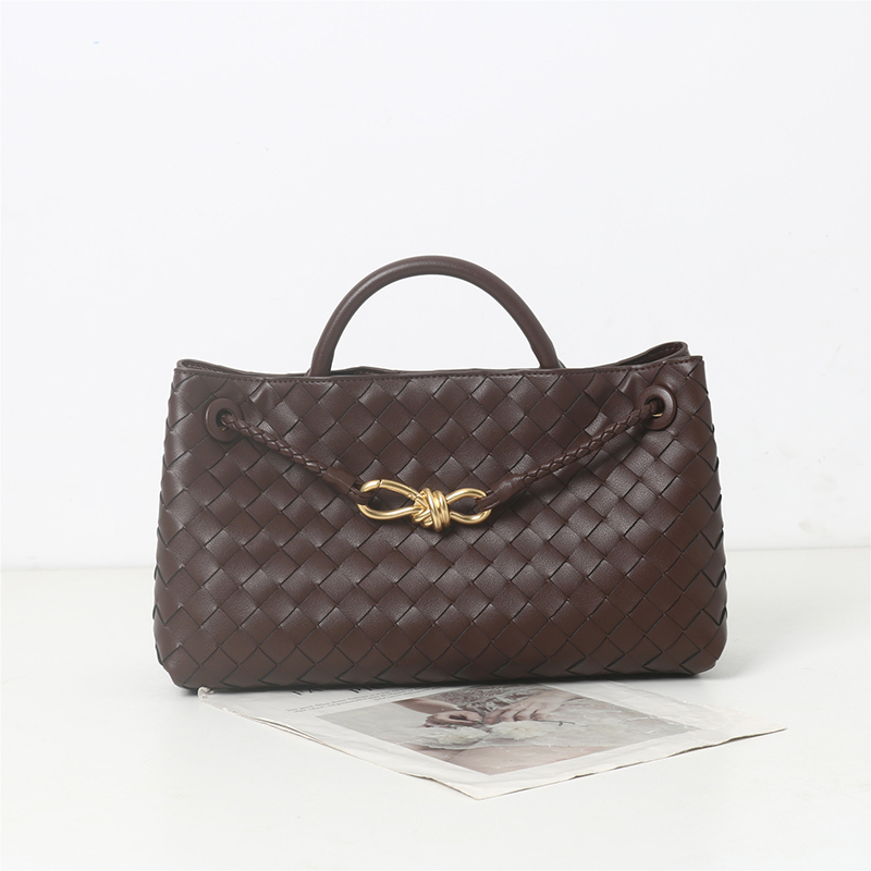 Women's Woven Leather Bow Rope Crossbody Shoulder Handbag
