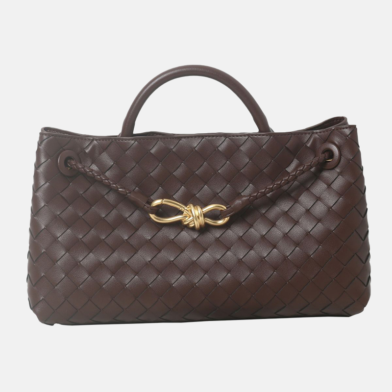 Women's Woven Leather Bow Rope Crossbody Shoulder Handbag