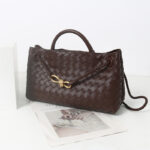 Women's Woven Leather Bow Rope Crossbody Shoulder Handbag