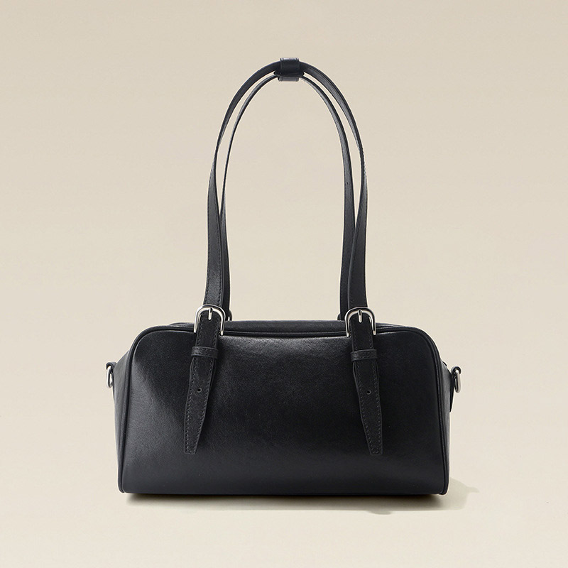 Sac à bandoulière en cuir de vache pour femmes avec boucle de Boston