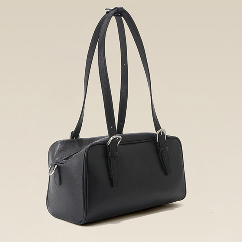 Sac à bandoulière en cuir de vache pour femmes avec boucle de Boston