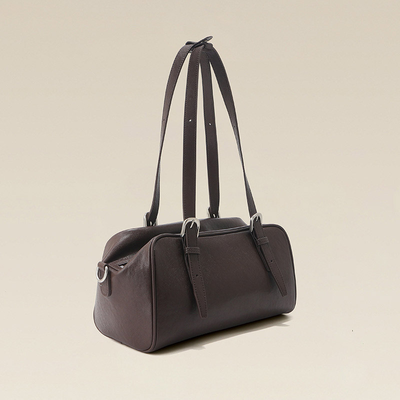 Sac à bandoulière en cuir de vache pour femmes avec boucle de Boston