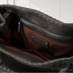 Women's Large Vintage Woven Lambskin Leather Shoulder Tote Bag