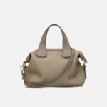 Minimalistische Damen Vollnarbenleder Reißverschluss Crossbody Schulterriemen Top Handle Tasche