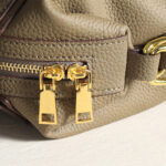 Minimalistische Damen Vollnarbenleder Reißverschluss Crossbody Schulterriemen Top Handle Tasche