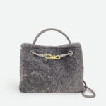 Femmes Vintage Lambswool Plush Metal Bow Shoulder Crossbody Handbag