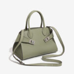 Minimalistische Damen Vollnarbenleder Schulter Crossbody Top Handle Tasche mit silberner Hardware