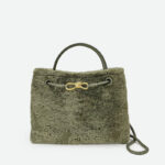 Femmes Vintage Lambswool Plush Metal Bow Shoulder Crossbody Handbag