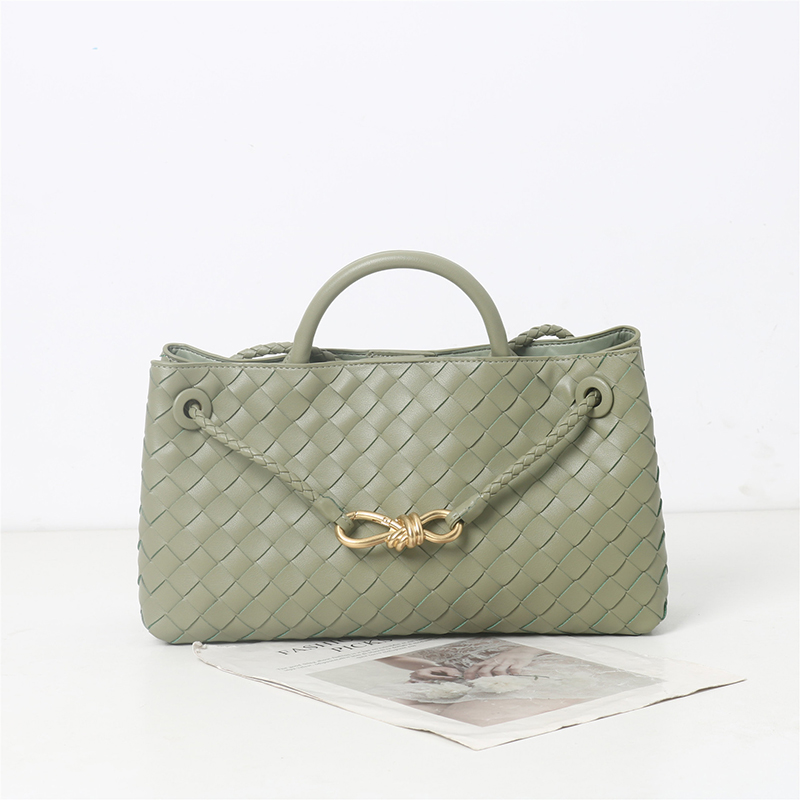 Women's Woven Leather Bow Rope Crossbody Shoulder Handbag