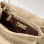 Women's Large Vintage Woven Lambskin Leather Shoulder Tote Bag