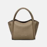 Women's Khaki Minimalist Split Leather Bucket Handbags