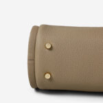 Women's Khaki Minimalist Split Leather Bucket Handbags