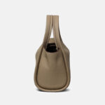 Women's Khaki Minimalist Split Leather Bucket Handbags