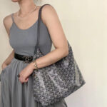 Women’s Leather PVC Printed Canvas Hobo Shoulder Bag