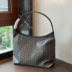 Women’s Leather PVC Printed Canvas Hobo Shoulder Bag