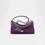 Damen Vintage Cowhide Leder Asymmetrische Klappe Crossbody Umhängetasche In Silber Schloss