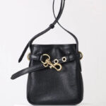 Women's Small Vintage Top-Grain Leather Buckle Crossbody  Shoulder Bag In Gold Hardware