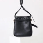 Women's Small Vintage Top-Grain Leather Buckle Crossbody  Shoulder Bag In Gold Hardware