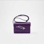 Petit sac Vintage en cuir de vachette Asymmétrique Sac à bandoulière en argent verrouillé