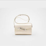 Petit sac Vintage en cuir de vachette Asymmétrique Sac à bandoulière en argent verrouillé
