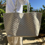 Fourre-tout en cuir fendu PVC Canvas imprimé géométrique pour femmes