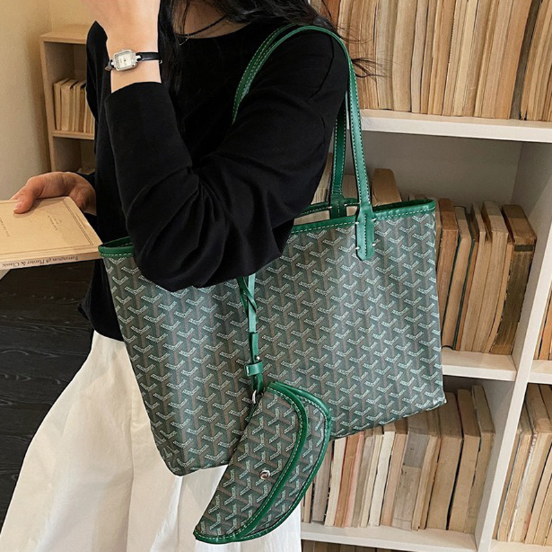 Fourre-tout en cuir fendu PVC Canvas imprimé géométrique pour femmes