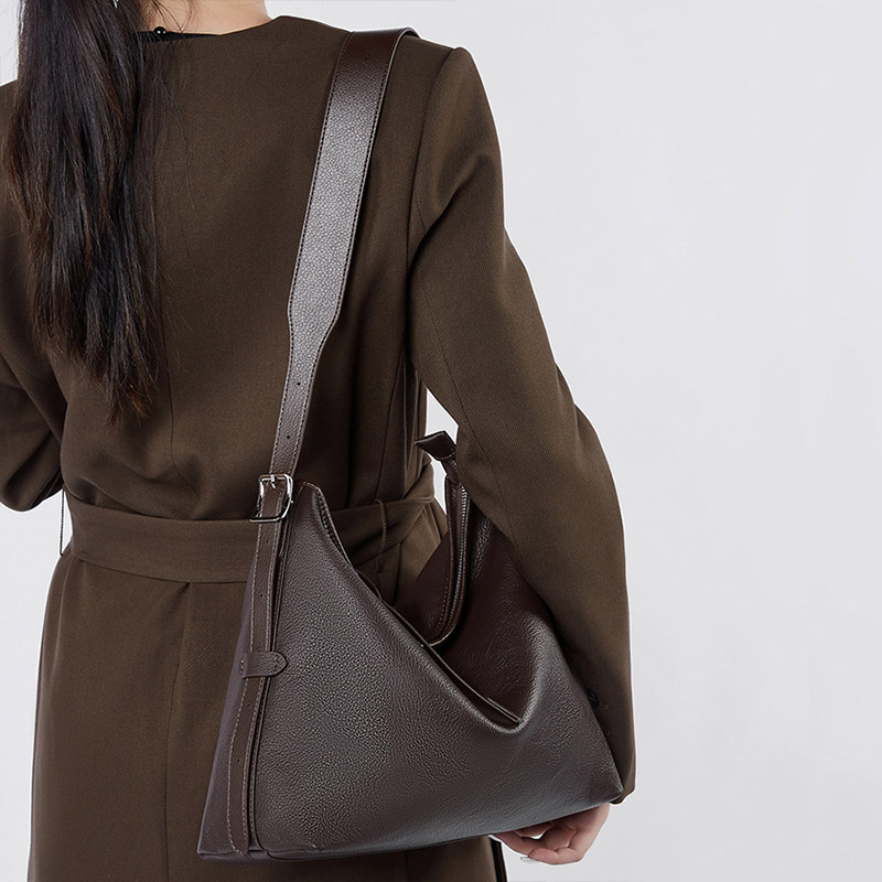 Sac hobo vintage en cuir pleine fleur avec boucle pour femmes