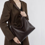 Sac hobo vintage en cuir pleine fleur avec boucle pour femmes