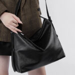 Sac hobo vintage en cuir pleine fleur avec boucle pour femmes