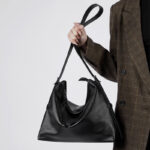 Sac hobo vintage en cuir pleine fleur avec boucle pour femmes