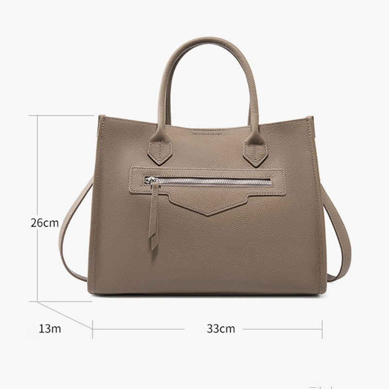 Women's Vintage Full-Grain Leather Zipper Shoulder Crossbody Tote Bags