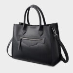 Women's Vintage Full-Grain Leather Zipper Shoulder Crossbody Tote Bags