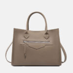 Women's Vintage Full-Grain Leather Zipper Shoulder Crossbody Tote Bags