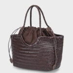 Women's Vintage Genuine Leather Woven Tote Bag