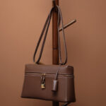 Women's Vintage Leather Box Crossbody Shoulder Strap Top Handbag Bag With Lock Buckle