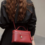 Women's Vintage Leather Box Crossbody Shoulder Strap Top Handbag Bag With Lock Buckle