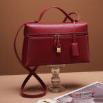 Women's Vintage Leather Box Crossbody Shoulder Strap Top Handbag Bag With Lock Buckle
