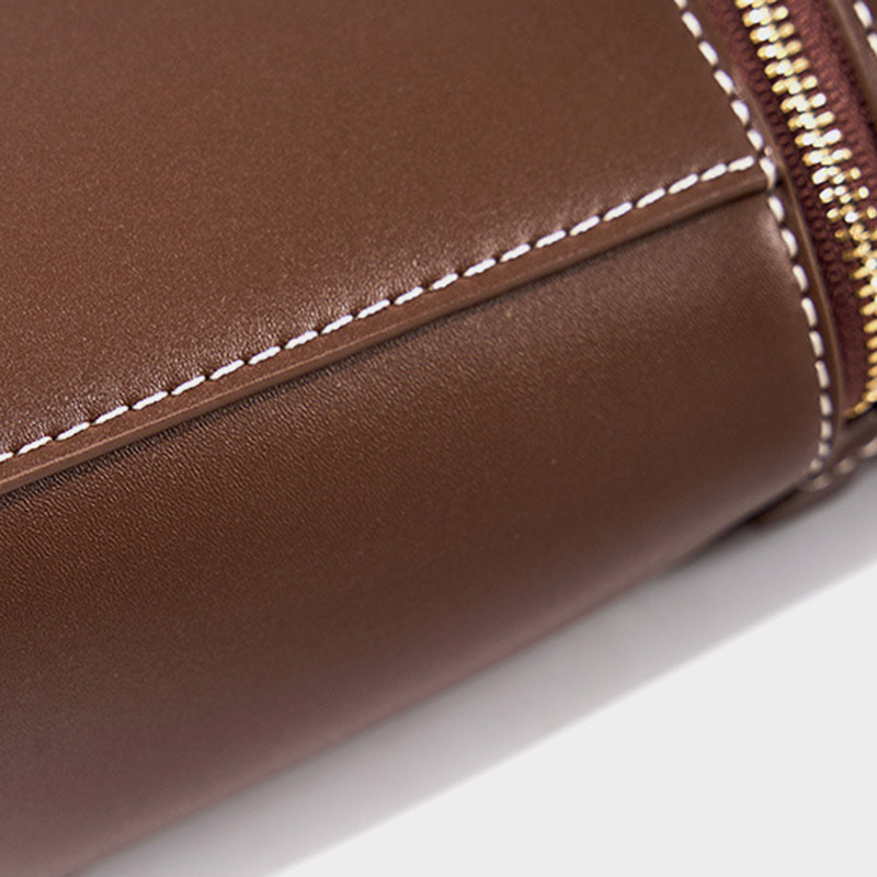 Women's Vintage Leather Box Crossbody Shoulder Strap Top Handbag Bag With Lock Buckle