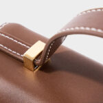 Women's Vintage Leather Box Crossbody Shoulder Strap Top Handbag Bag With Lock Buckle