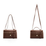 Women's Vintage Leather Box Crossbody Shoulder Strap Top Handbag Bag With Lock Buckle