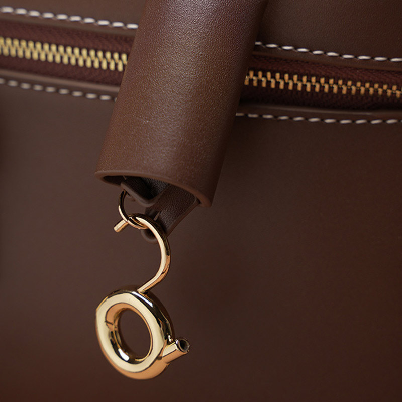 Women's Vintage Leather Box Crossbody Shoulder Strap Top Handbag Bag With Lock Buckle