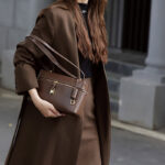 Women's Vintage Leather Box Crossbody Shoulder Strap Top Handbag Bag With Lock Buckle